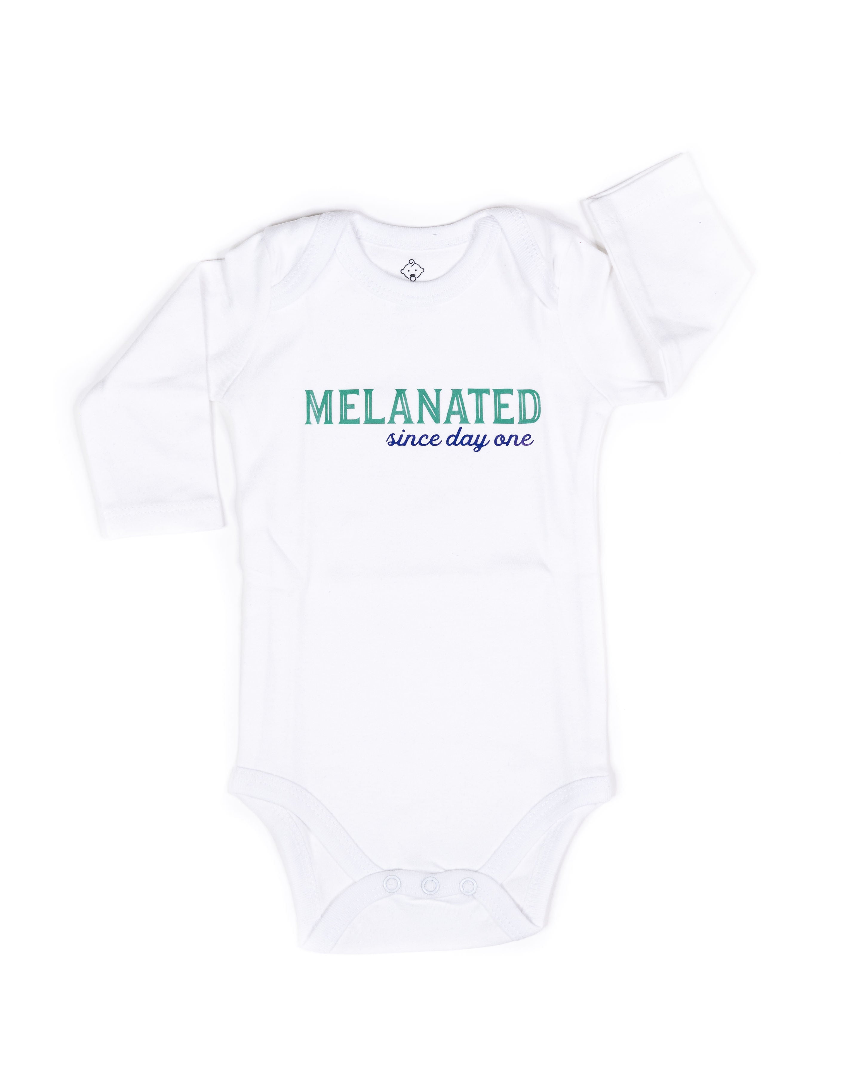 Melanated Since Day One long sleeve onesie