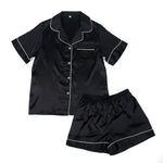 Load image into Gallery viewer, Black Satin Pajama Set
