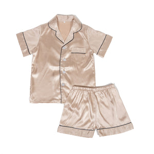 Gold Satin Pajamas Set