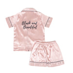Load image into Gallery viewer, Black and Beautiful Satin PJs - Rose
