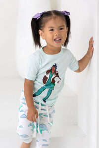 Little girl wearing Pilot themed pajamas