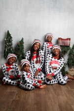 Load image into Gallery viewer, Black Family wearing Black Santa Christmas Pajamas
